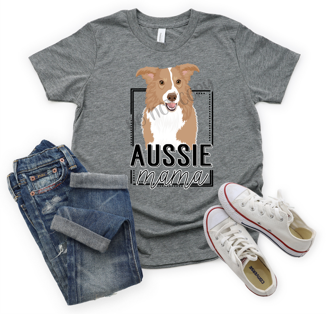 Aussie Mama Brown White Transfer