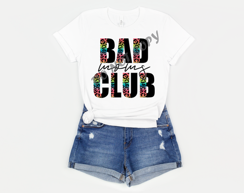 Bad Moms Club Black and Leopard Transfer