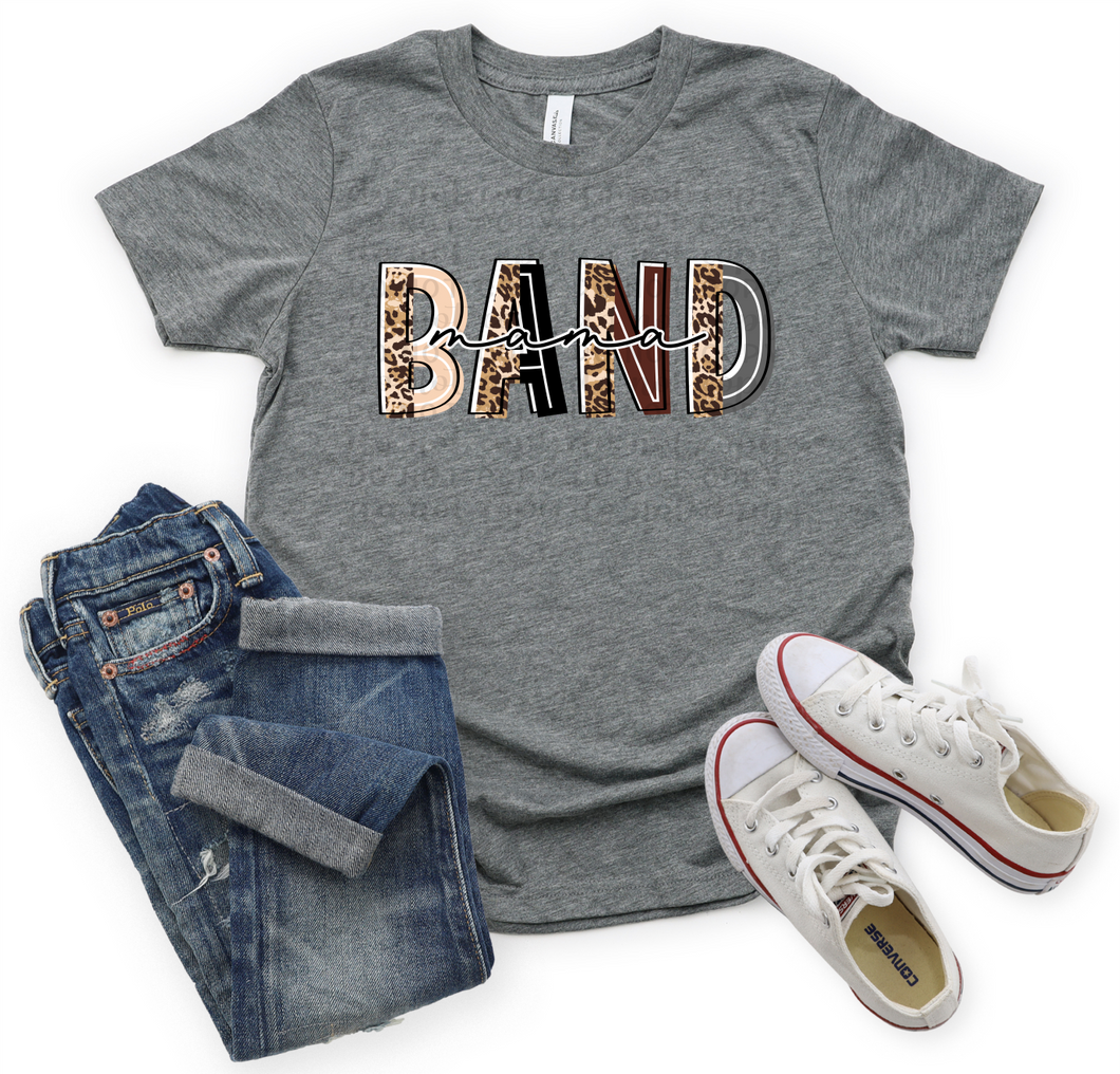 Band Mama Half Leopard Letters Transfer