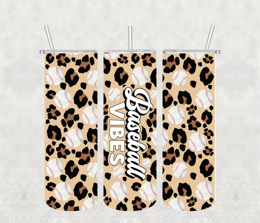 Baseball Cheetah Wrap/Tumbler