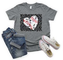 Load image into Gallery viewer, Baseball Heart With Leopard Background