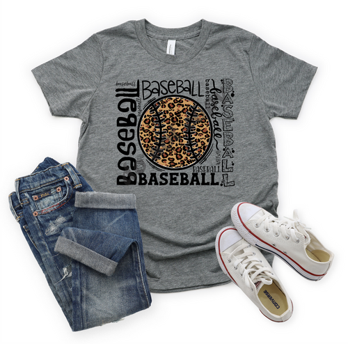 Baseball Leopard Typography Transfer