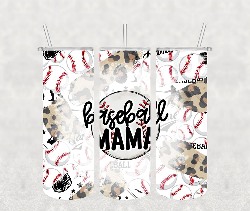 Baseball Mama Cheetah Wrap/Tumbler