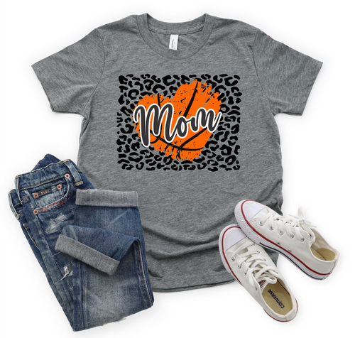 Basketball Mom Heart With Leopard Background