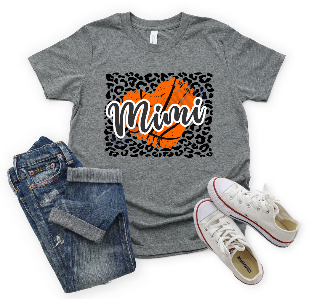 Basketball Mimi Heart With Leopard Background