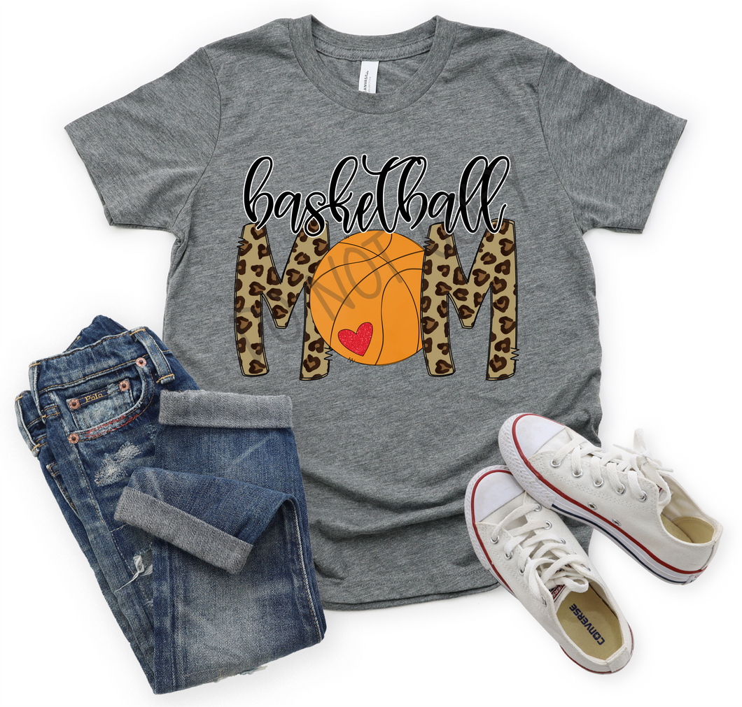 Leopard Basketball Mom With Heart Transfer