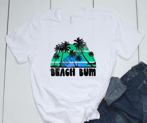 Beach Bum Green Retro Transfer