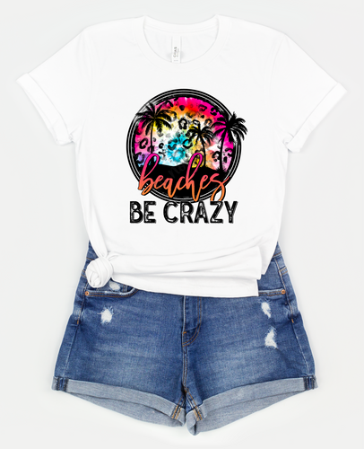 Beaches Be Crazy Colorful Leopard Circle Transfer