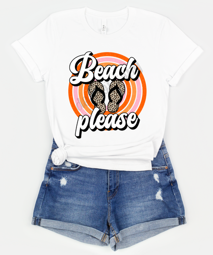 Beach Please Orange And Pink Circle With Leopard Sunglasses Transfer