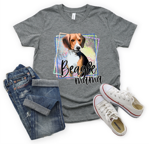 Beagle Mama Colorful Squares Transfer