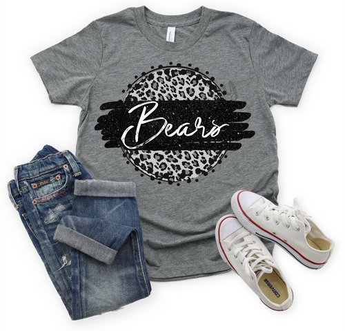 Bears Black And White Glitter Cheetah Transfer