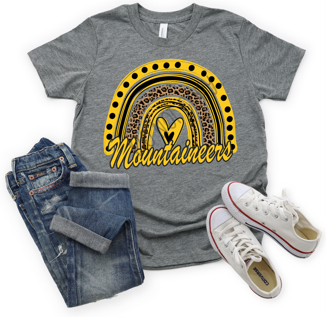 Mountaineers Black & Yellow Leopard Rainbow