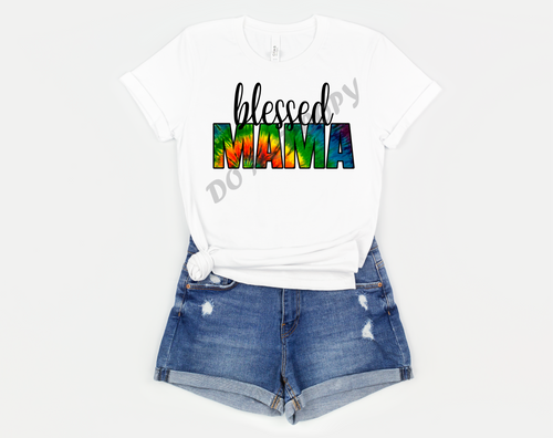 Blessed Mama Tie=Dye Transfer
