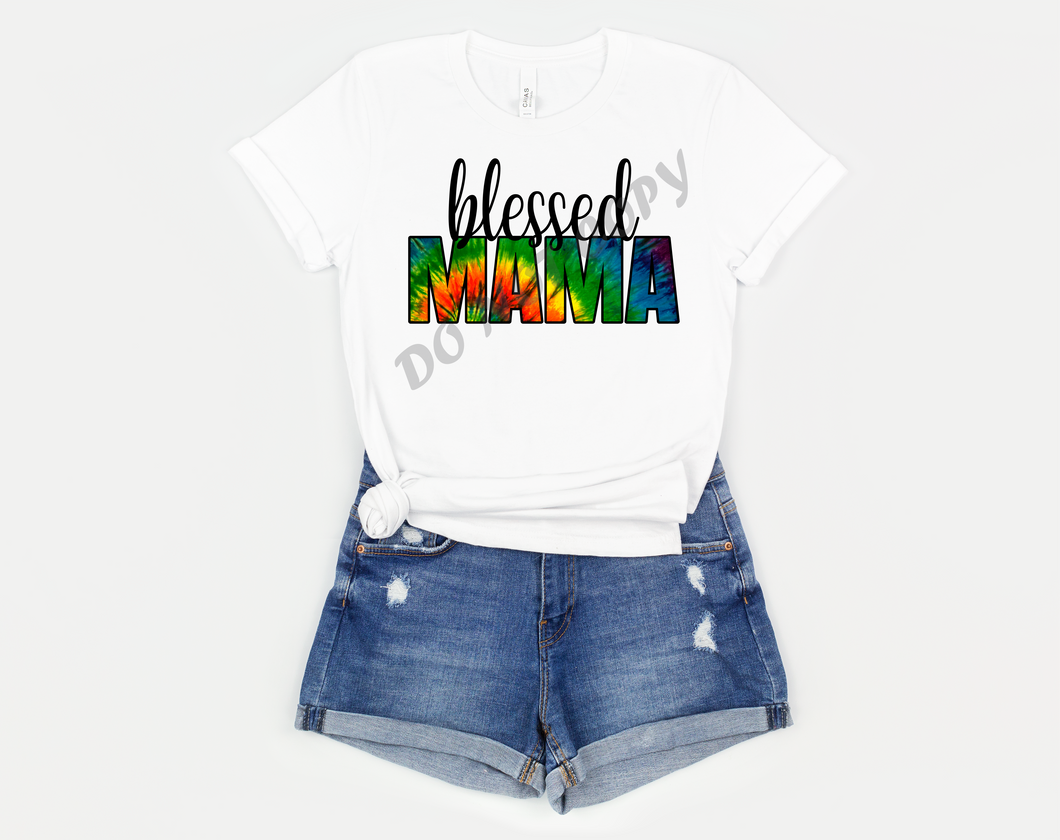 Blessed Mama Tie=Dye Transfer
