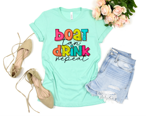 Boat Tan Drink Repeat Transfer