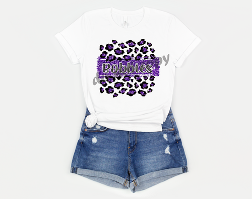 Bobbies Purple & Black Leopard Glitter