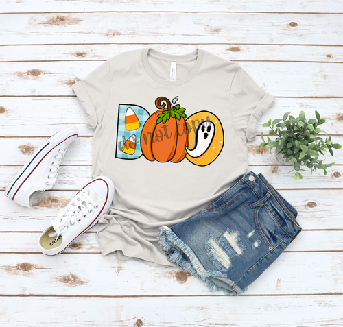 Boo Candy Corn Pumpkin Ghost Transfer