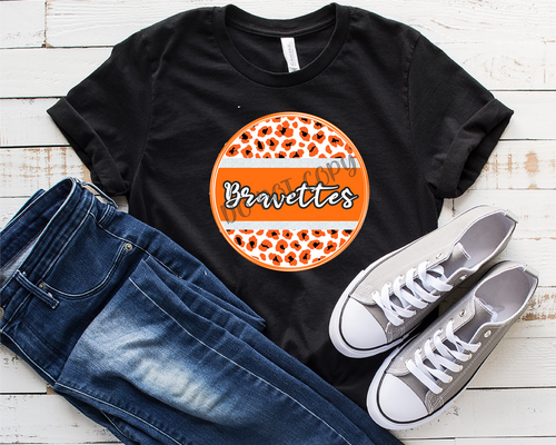 Bravettes Orange & White Leopard Circle