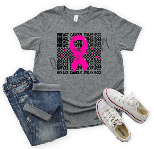 Breast Cancer Awareness Checkered Transfer