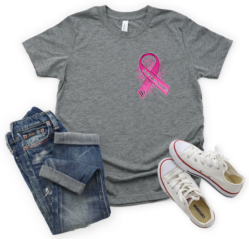 Breast Cancer Awareness Ribbon With Splatter