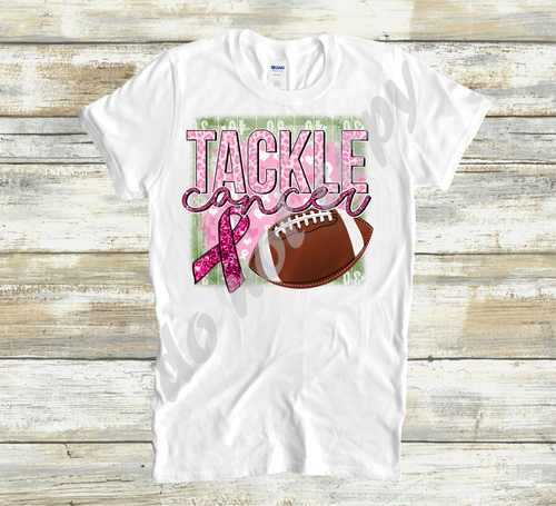 Breast Cancer Tackle Cancer Glitter And  Leopard  Transfer