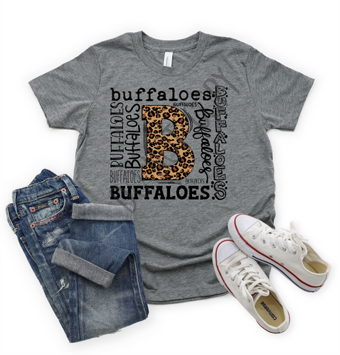 Buffaloes Leopard Typography Transfer