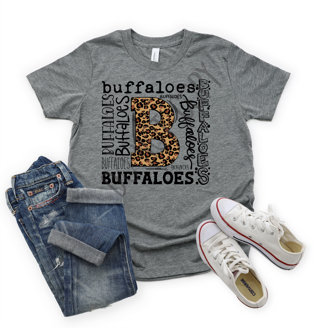 Buffaloes Leopard Typography Transfer