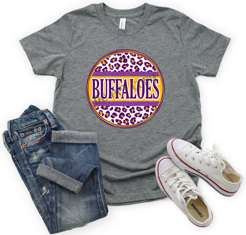 Buffaloes Purple & Gold Leopard Circle