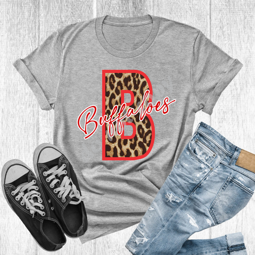 Buffaloes Red & White Leopard Letter