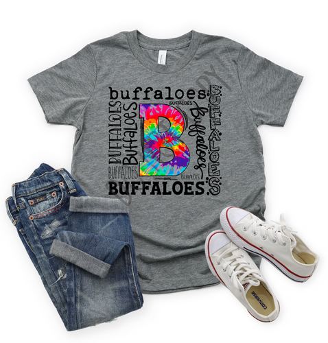 Buffaloes Tie-dye Typography Transfer