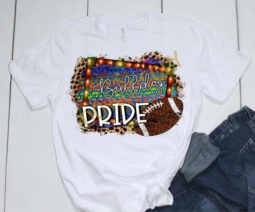 Bulldog Pride Serape Leopard Glitter