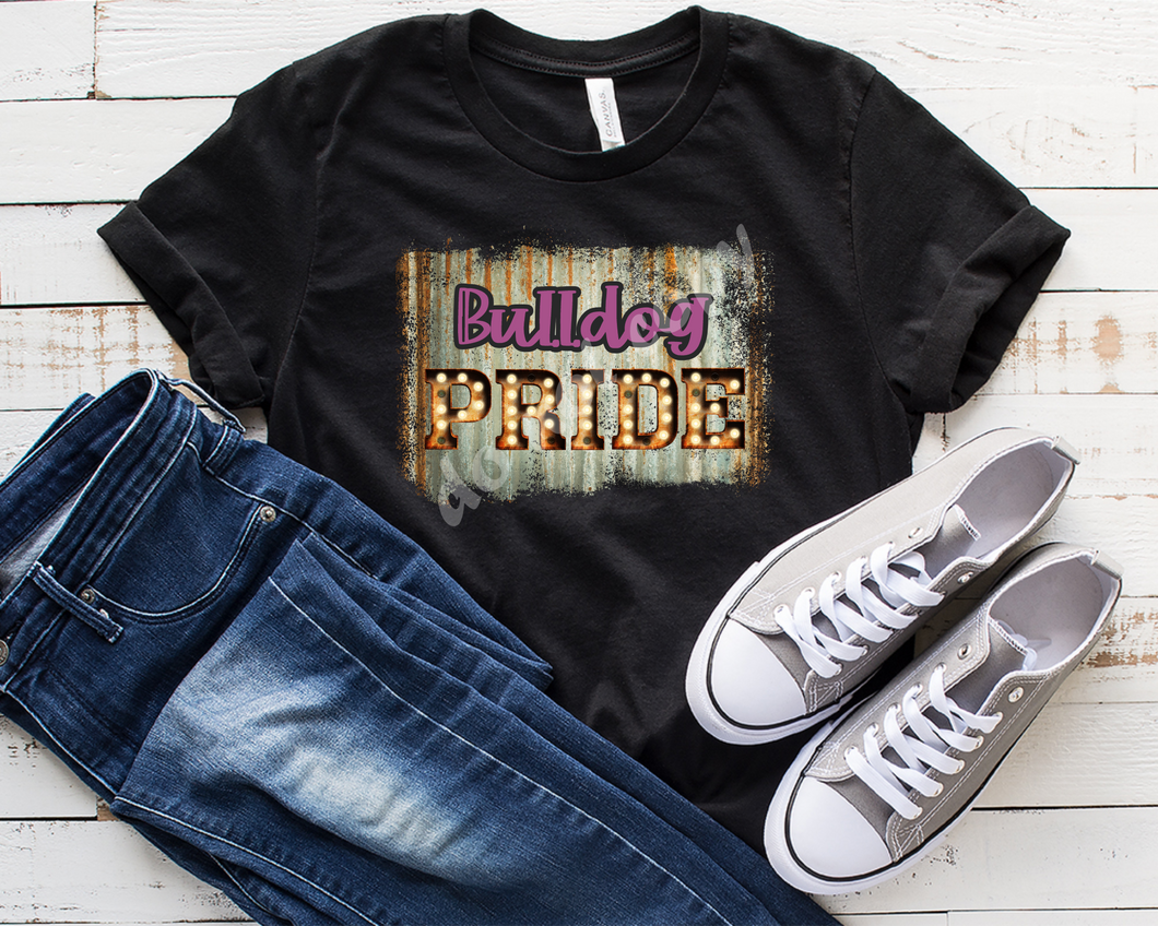 Bulldog Pride Purple Rustic Glitter