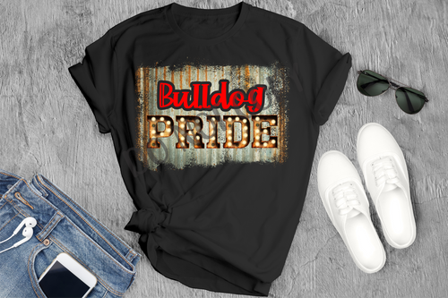 Bulldog Pride Black & Red Rustic Glitter