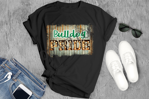 Bulldog Pride Green Rustic Transfer