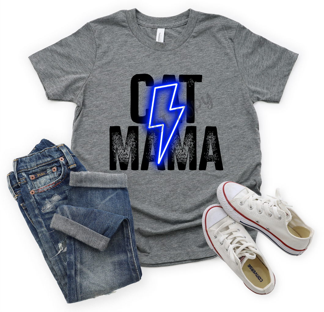 Cat Mama Blue Lightning Bolt Transfer