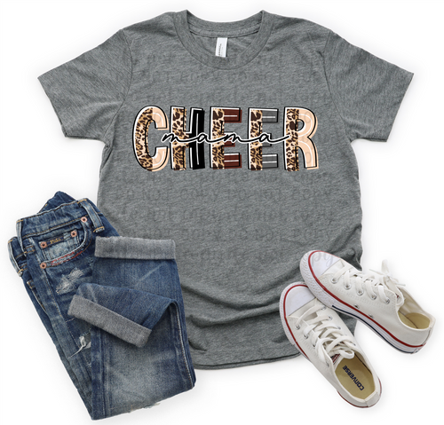 Cheer Mama Half Leopard Letters Transfer