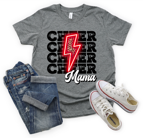 Cheer Mama Red Lightning Bolt Transfer