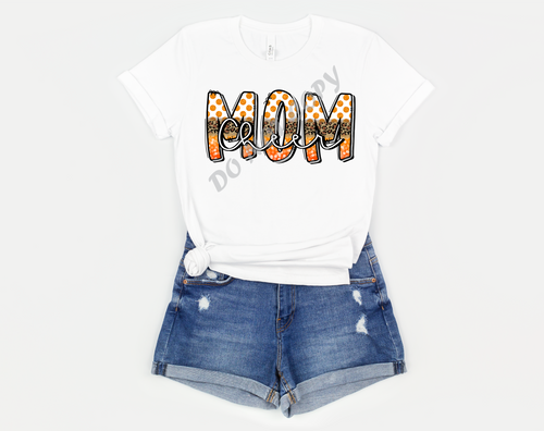 Cheer Mom Orange Leopard Transfer