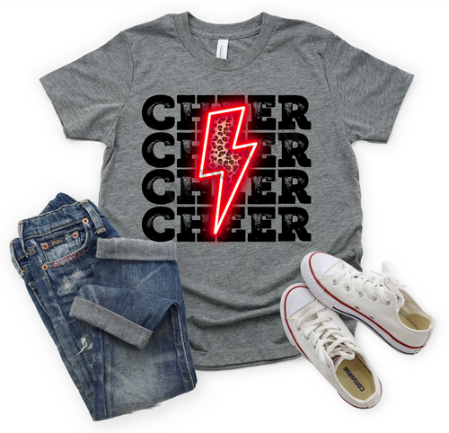 Cheer Red Lightning Bolt Transfer