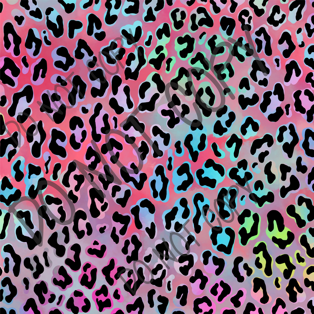 Colorful Leopard Pink Background 12x12