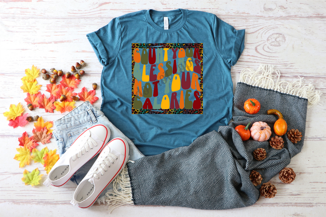 Count Your Blessings Not Your Calories Leop Frame Transfer