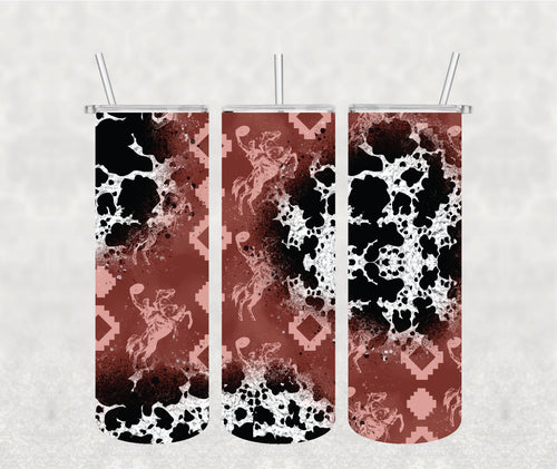 Aztec Cowboy and Cowhide Red Wrap/Tumbler