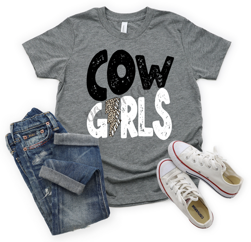 Cowgirls Black & White Leopard Lightning Bolt