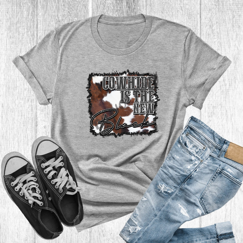 Cowhide is the New Black Cowhide and Black Glitter Transfer