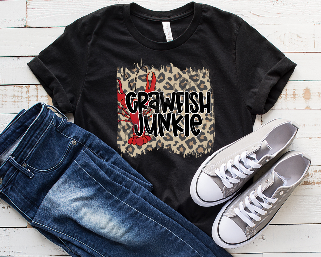 Crawfish Junkie With Leopard Backsplash Transfer