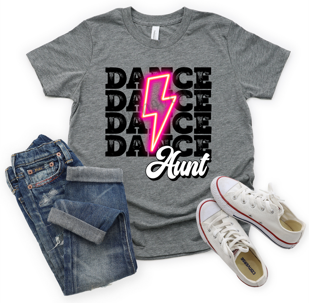 Dance Aunt Pink Lightning Bolt Letters