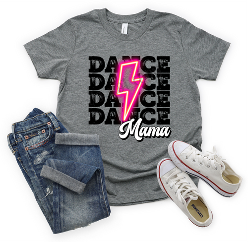 Dance Mama Pink Lightning Bolt Letters