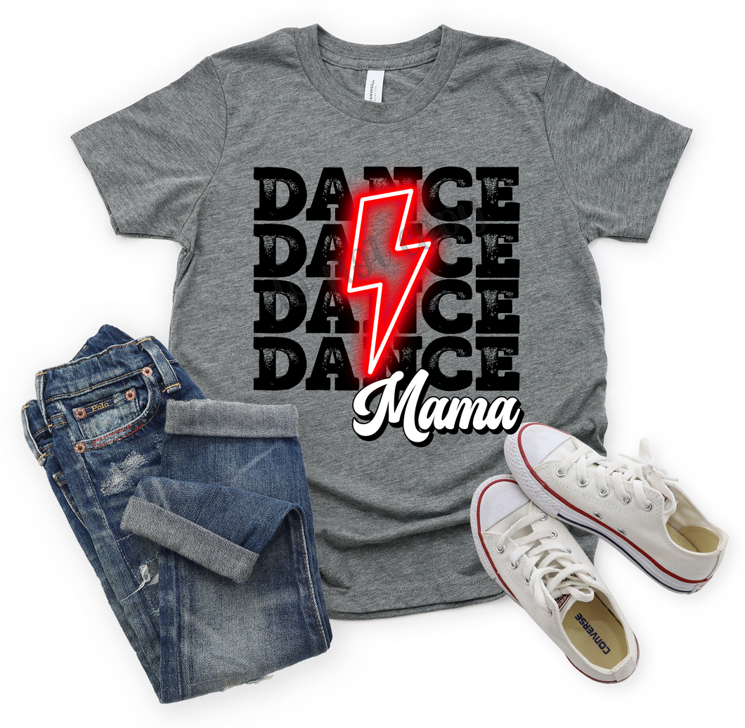 Dance Mama Red Lightning Bolt Letters