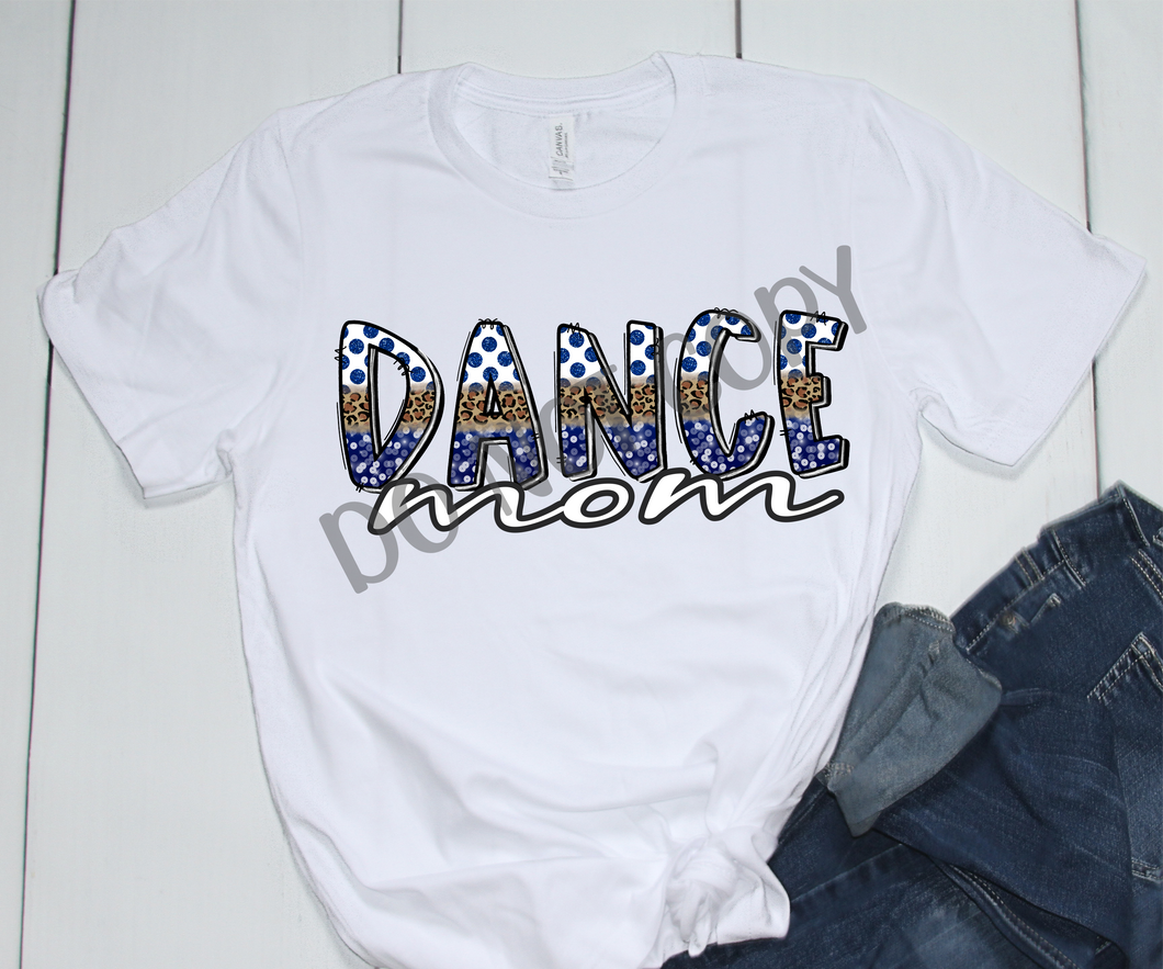 Dance Mom Royal Leopard Stacked Transfer