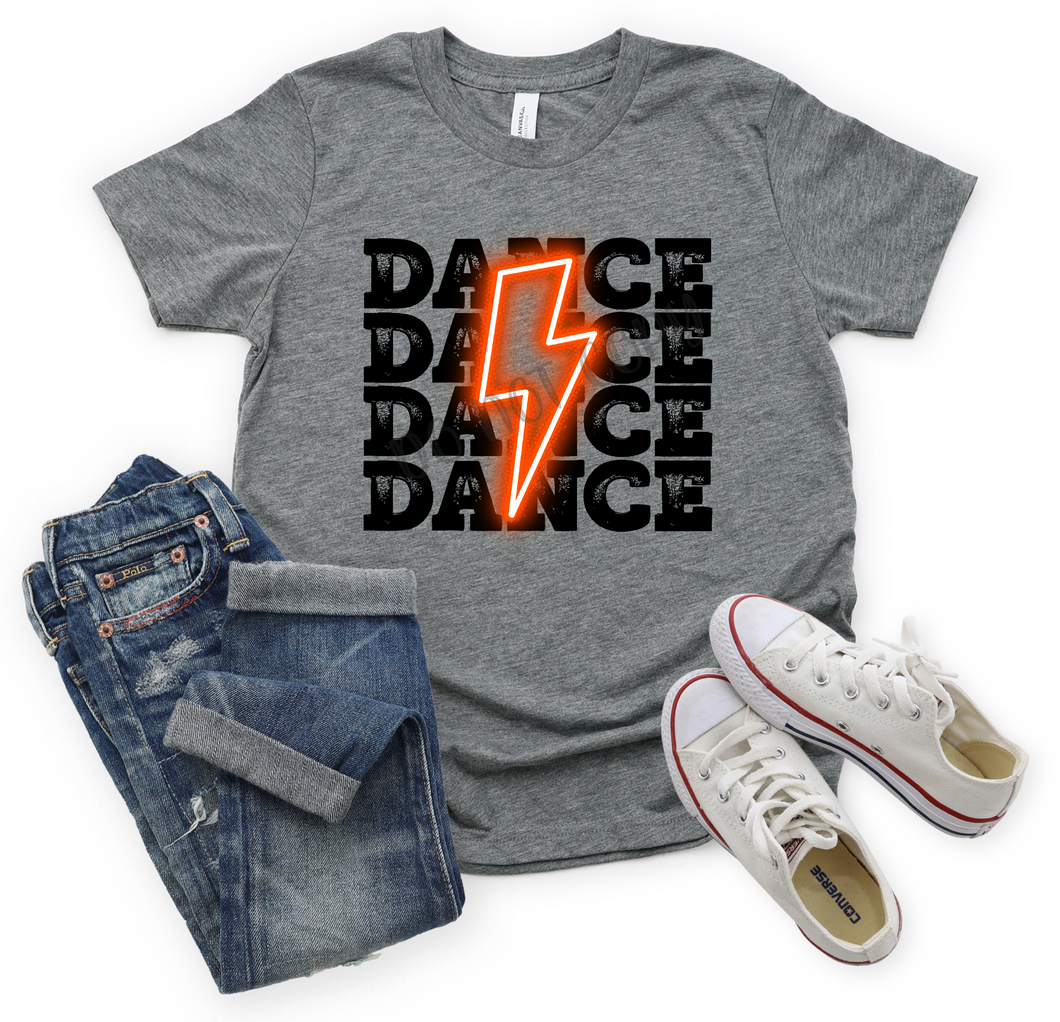 Dance Orange Lightning Bolt Transfer